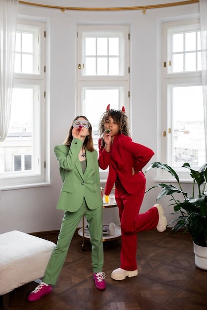 A mother and her two children doing jumping jacks in their living room, laughing and having fun. They are dressed in comfortable workout clothes and the atmosphere is lighthearted and joyful.