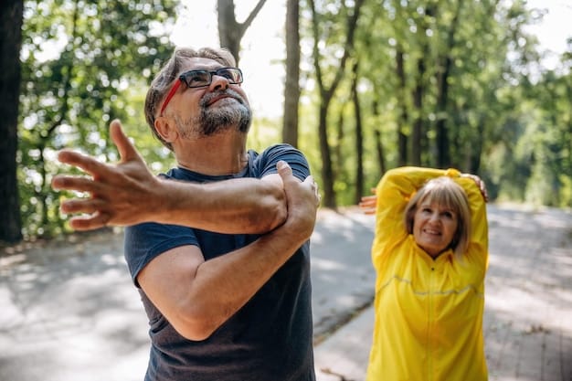 A father helping his daughter stretch before a run in a park. They are both smiling and looking at each other, creating a heartwarming and supportive moment.