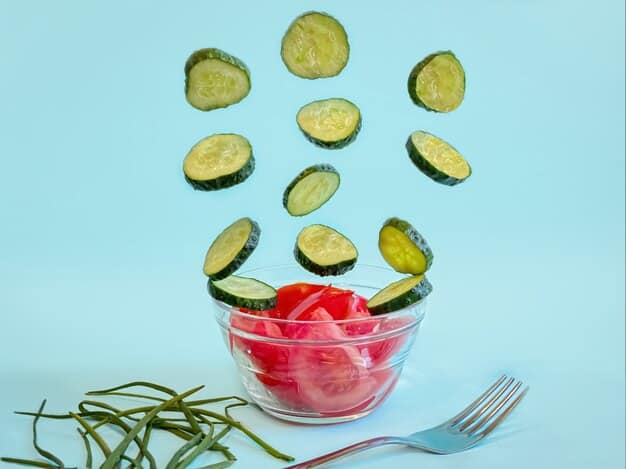 A collage of healthy snack alternatives. Images include: A bowl of fresh berries, sliced cucumber and bell pepper with hummus, apple slices with peanut butter, a handful of almonds, and a small container of plain yogurt with a drizzle of honey.