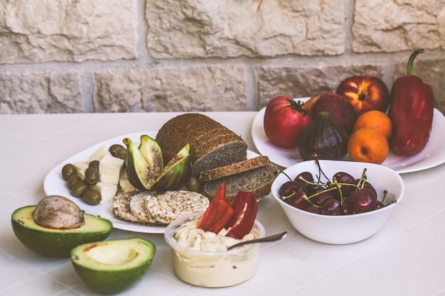 A close-up shot of a variety of allergen-free foods displayed on a table. The foods include fresh fruits and vegetables, gluten-free bread, rice cakes, sunflower seed butter, and dairy-free yogurt, all labeled with allergy-friendly stickers. The lighting is bright and inviting, showcasing the colorful and appealing options for allergy-safe meals.