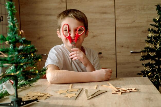 A child is sitting at a small table, deeply focused on a puzzle. Their brow is furrowed slightly in concentration, and their mouth is slightly open. The lighting is soft and warm, and the background is blurred to keep the focus on the child.
