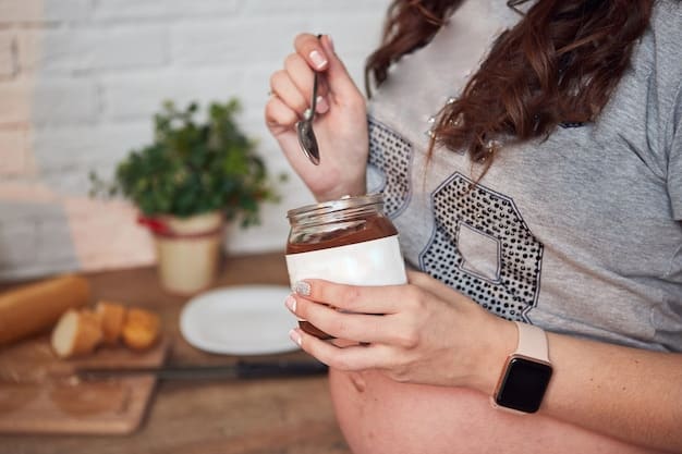 A concerned parent carefully reads the ingredient list on a baby food jar while holding their baby. The lighting is soft, creating a nurturing atmosphere. The focus is on the parent's diligence in checking for potential allergens.