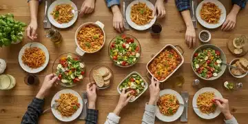 Family enjoying a delicious and affordable dinner together