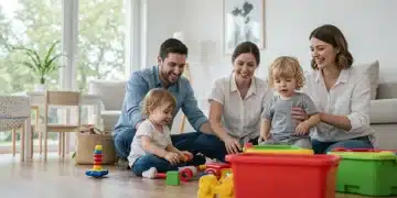 Happy family benefiting from 2026 US childcare subsidies