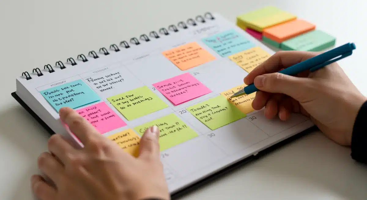 Organized co-parenting calendar with color-coded responsibilities