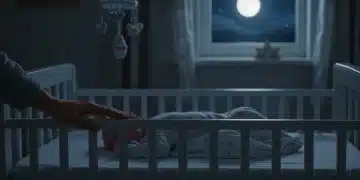 Peaceful baby sleeping soundly in crib after successful infant sleep training