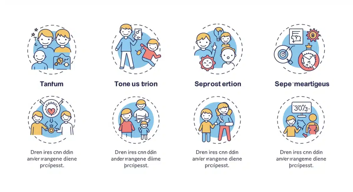 Infographic depicting four tantrum management strategies for toddlers, with clear steps.