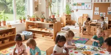 Children engaged in diverse early childhood education activities