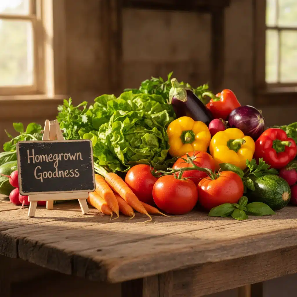 Abundant harvest of fresh homegrown vegetables