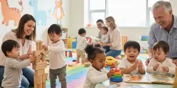 Toddlers actively engaged in educational play boosting cognitive development